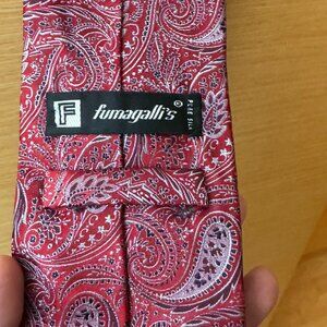 Fumagalli Red Paisley With Blue Silk Mens Neck Tie Necktie Silk Tie 3.75"